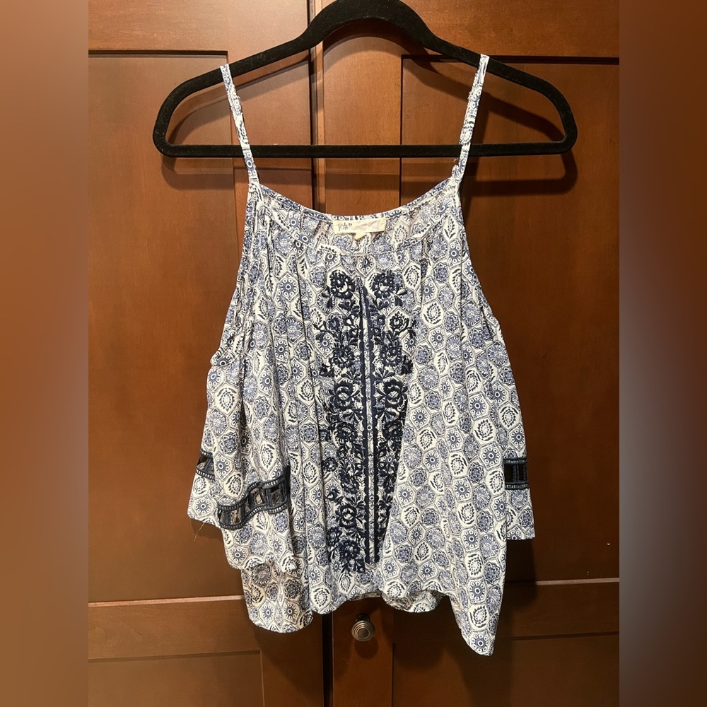 Jolt cold shoulder embroidered blouse